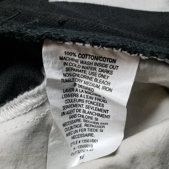 Vintage Ruff Hewn Denim Jeans Womens Size 16 Black Cotton High Rise Solid New - Picture 6 of 11